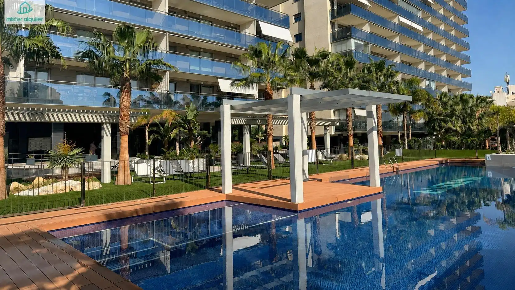 Swimming pool of Apartments for rent in El Campello  with Air Conditioner, Heating and Private garden