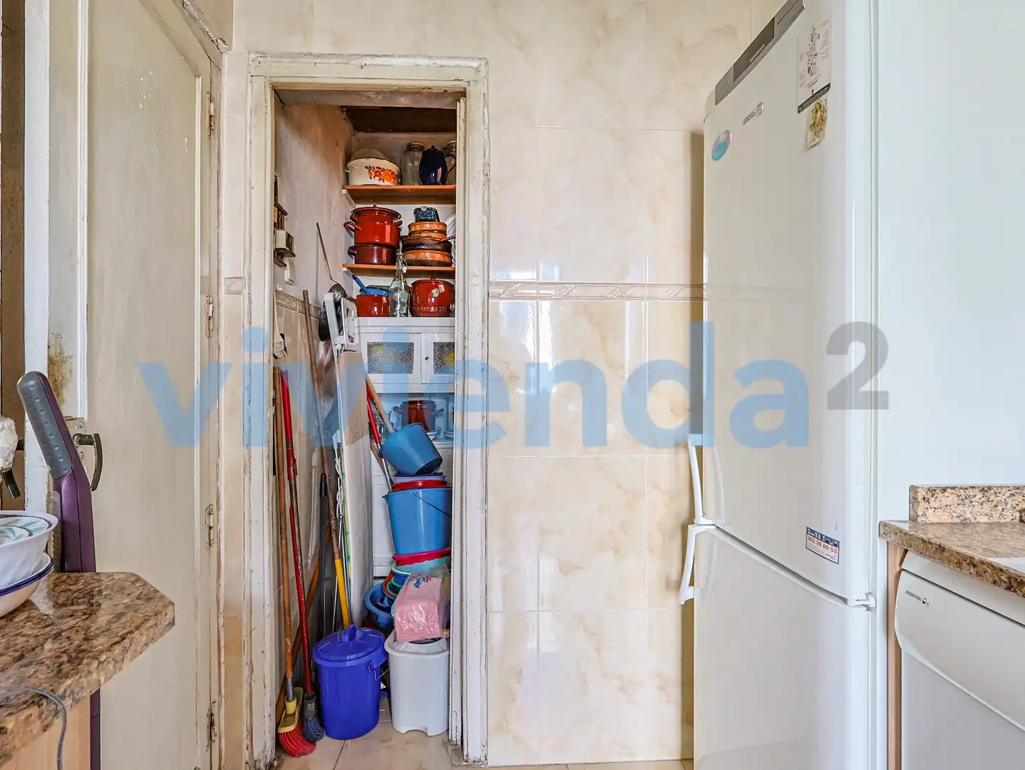 Kitchen of Flat for sale in Madrid  with Heating, Terrace and Storage room