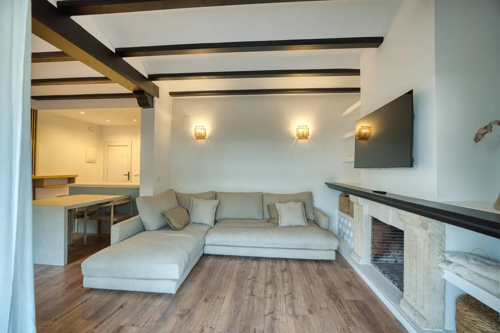 Living room of Houses for rent in Jávea / Xàbia  with Air Conditioner, Private garden and Parquet flooring