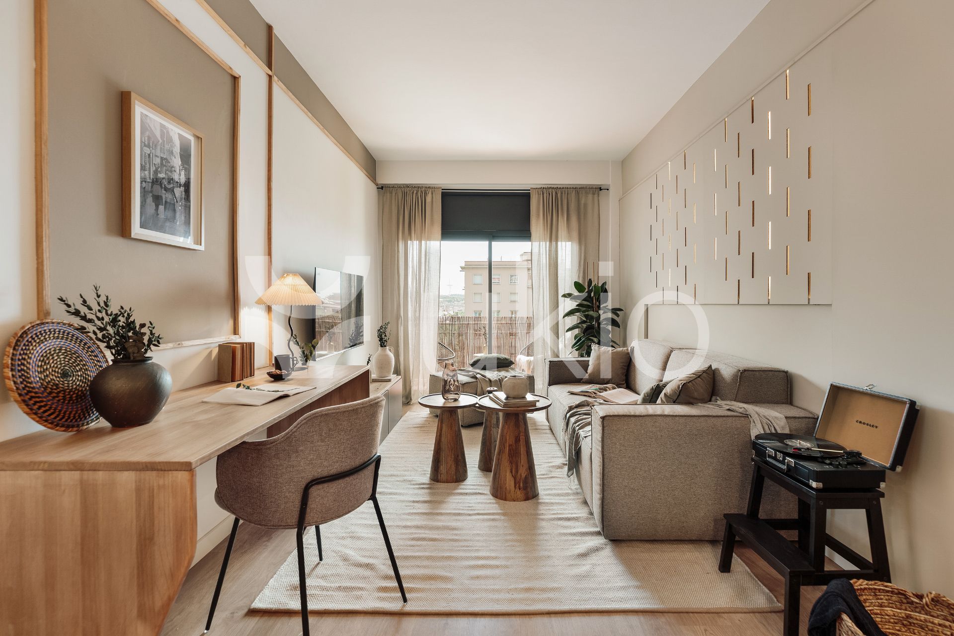 Sala d'estar de Apartament de lloguer en  Barcelona Capital amb Aire condicionat, Calefacció i Moblat