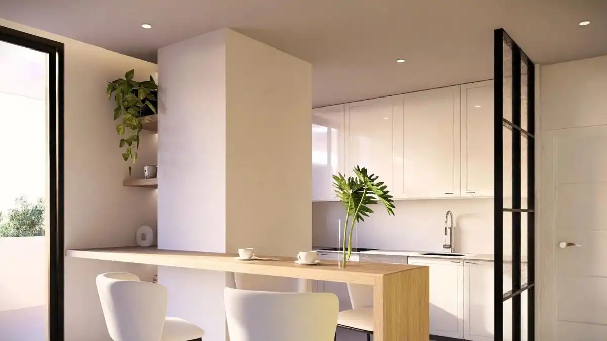 Cocina de Piso en venta en Jávea / Xàbia con Jardín privado, Alarma y Piscina comunitaria