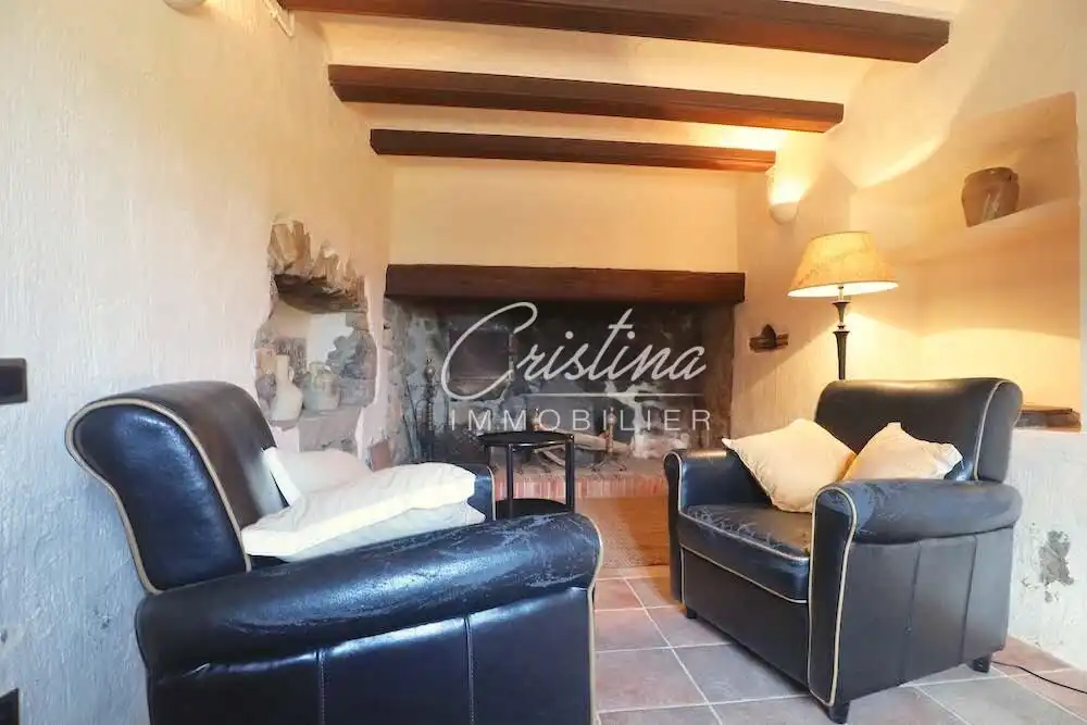 Wohnzimmer von Country house zum Verkauf in Santa Cristina d'Aro mit Heizung, Privatgarten und Schwimmbad