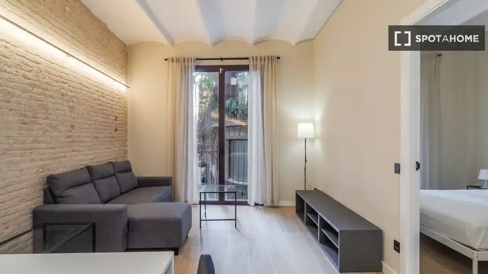 Sala d'estar de Pis de lloguer en Barcelona amb Aire condicionat, Calefacció i Moblat