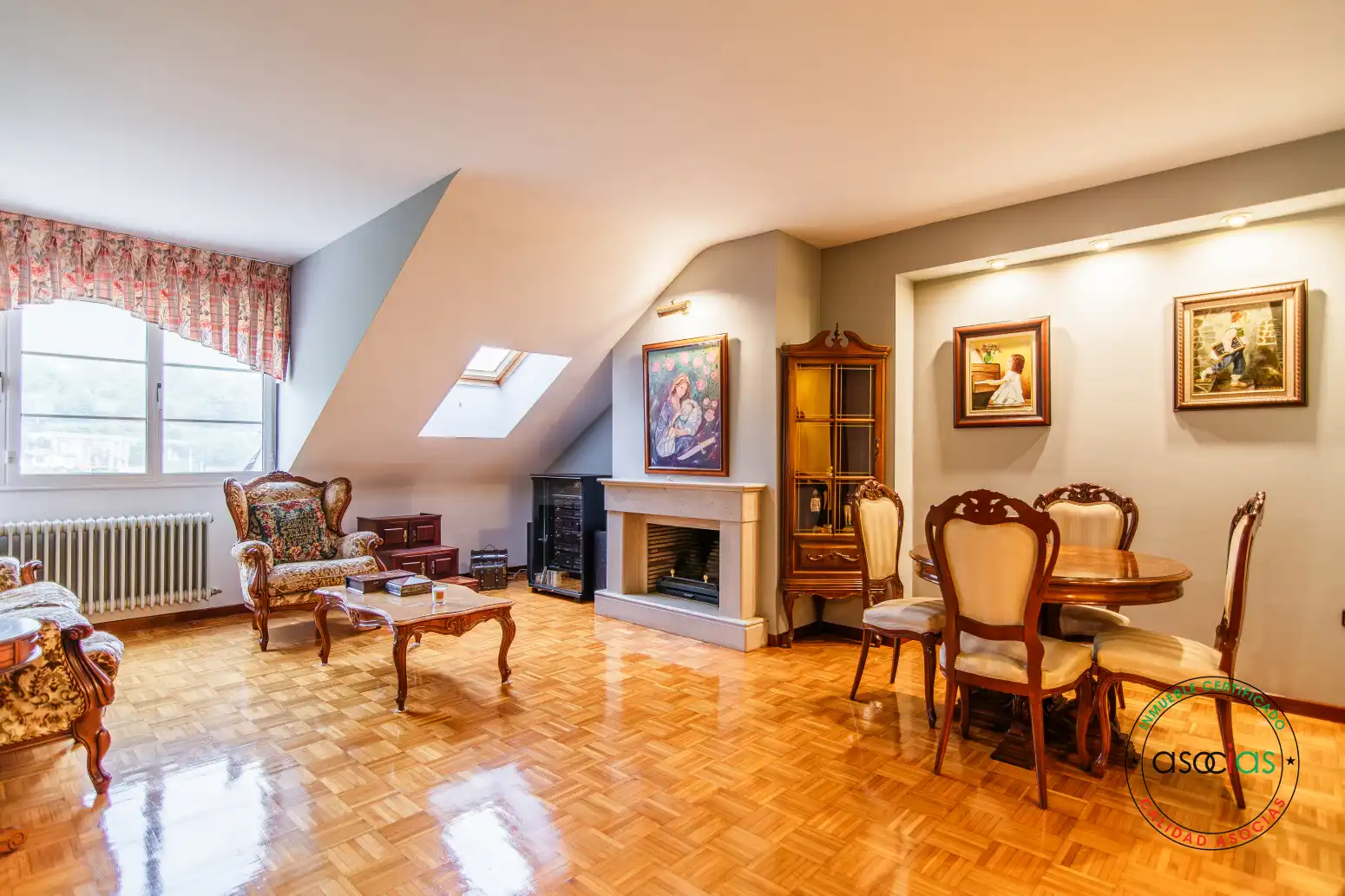 Living room of Attic for sale in Lena  with Heating, Parquet flooring and Terrace