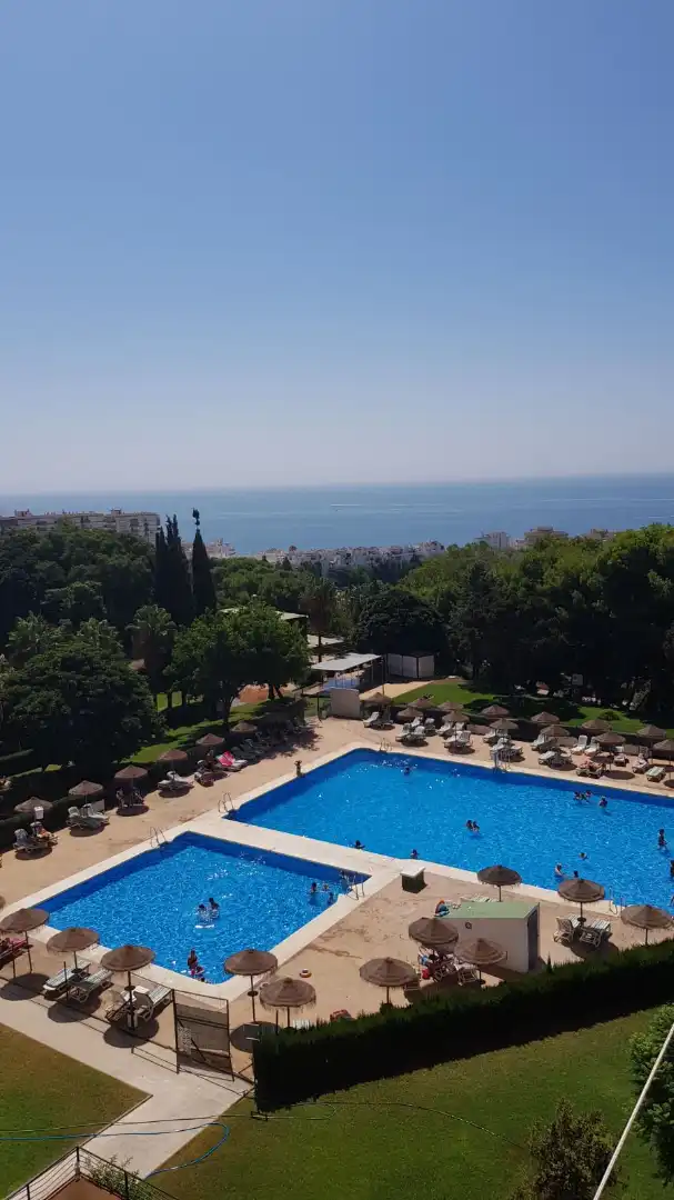 Piscina de Estudio de alquiler en Benalmádena con Aire acondicionado, Terraza y Amueblado