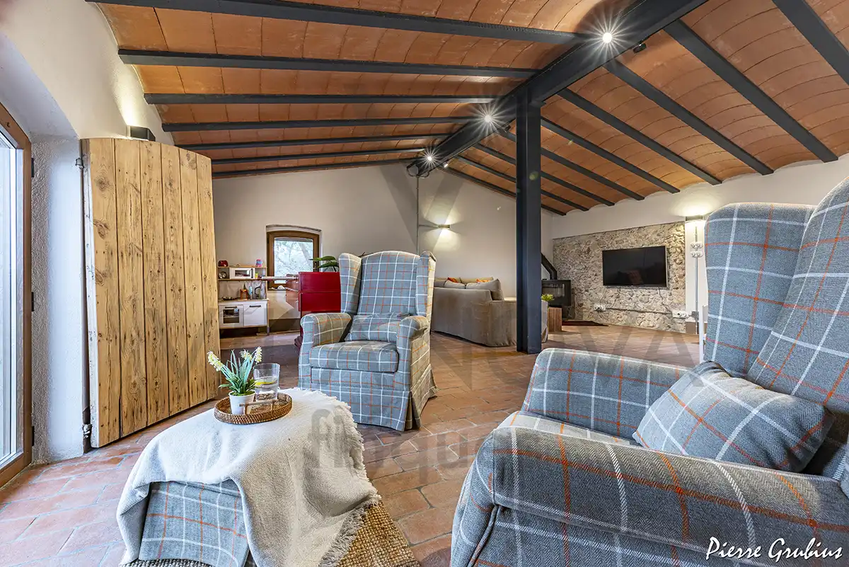 Sala d'estar de Finca rústica en venda en Riudoms amb Calefacció, Jardí privat i Terrassa