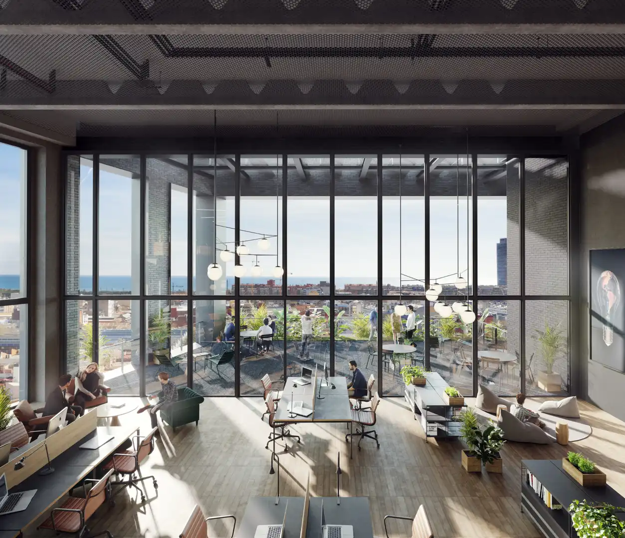 Terraza de Oficina de alquiler en Barcelona con Aire acondicionado y Terraza