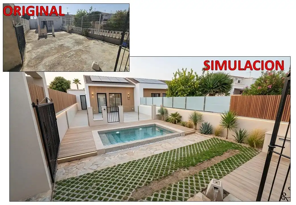Piscina de Casa adosada en venta en Torrevieja con Jardín privado, Trastero y Amueblado