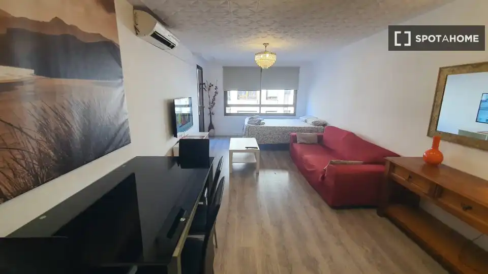 Sala de estar de Piso de alquiler en  Palma de Mallorca con Aire acondicionado, Calefacción y Amueblado