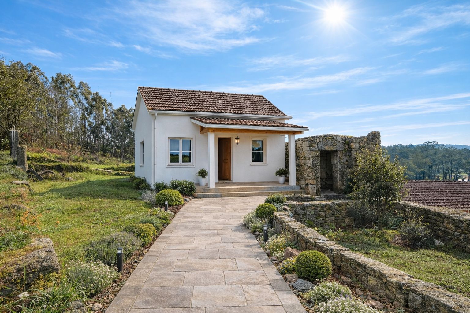 Vista exterior de Casa o xalet en venda en Ponteareas amb Jardí privat i Parquet