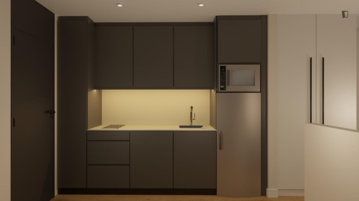 Cocina de Estudio de alquiler en Getafe con Aire acondicionado, Calefacción y Amueblado