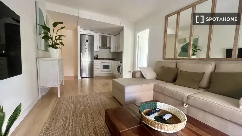 Living room of Flat for rent in Valencia  with Air Conditioner, Heating and Furnished