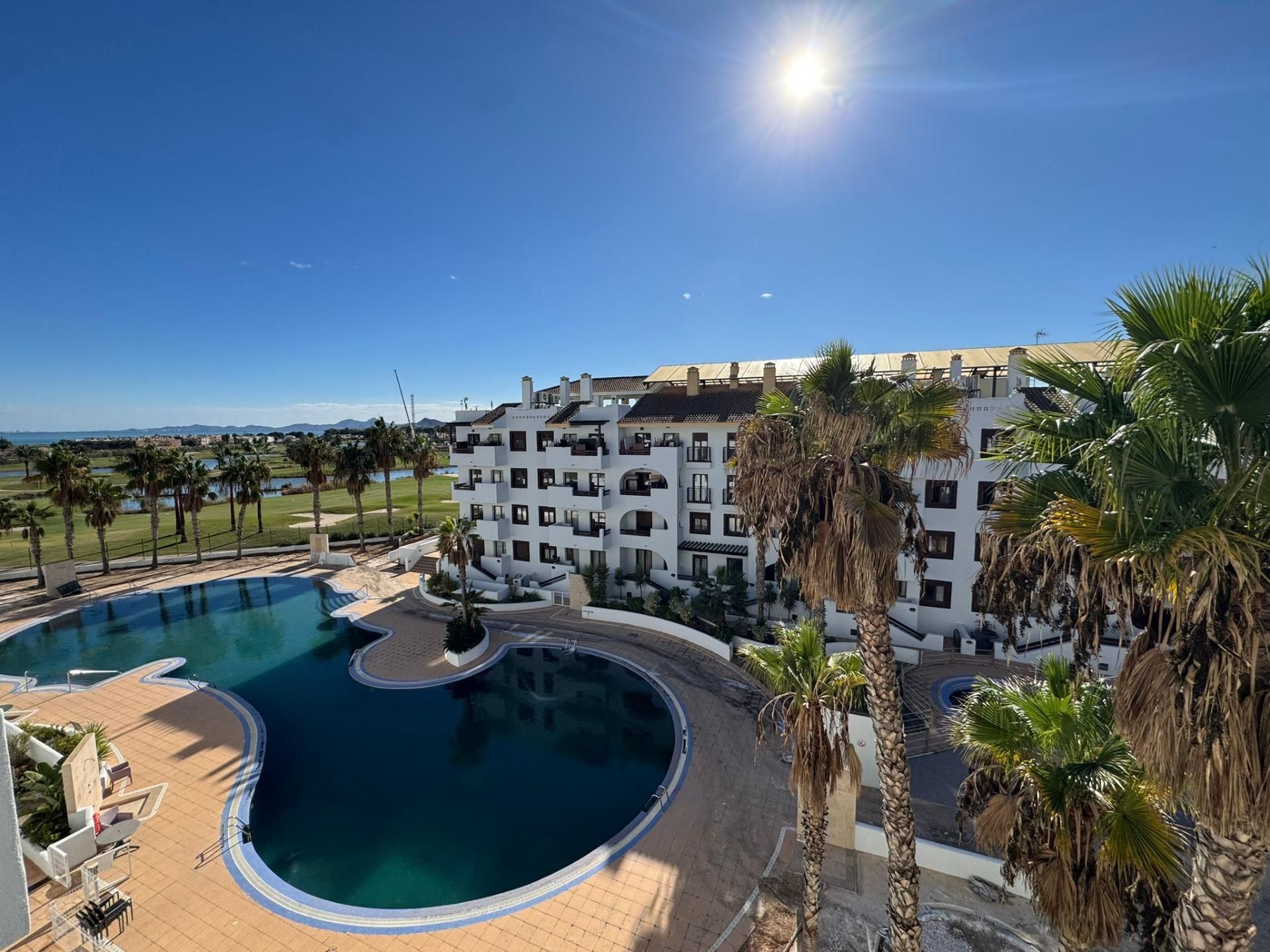 Swimming pool of Flat for sale in Los Alcázares  with Air Conditioner, Heating and Private garden