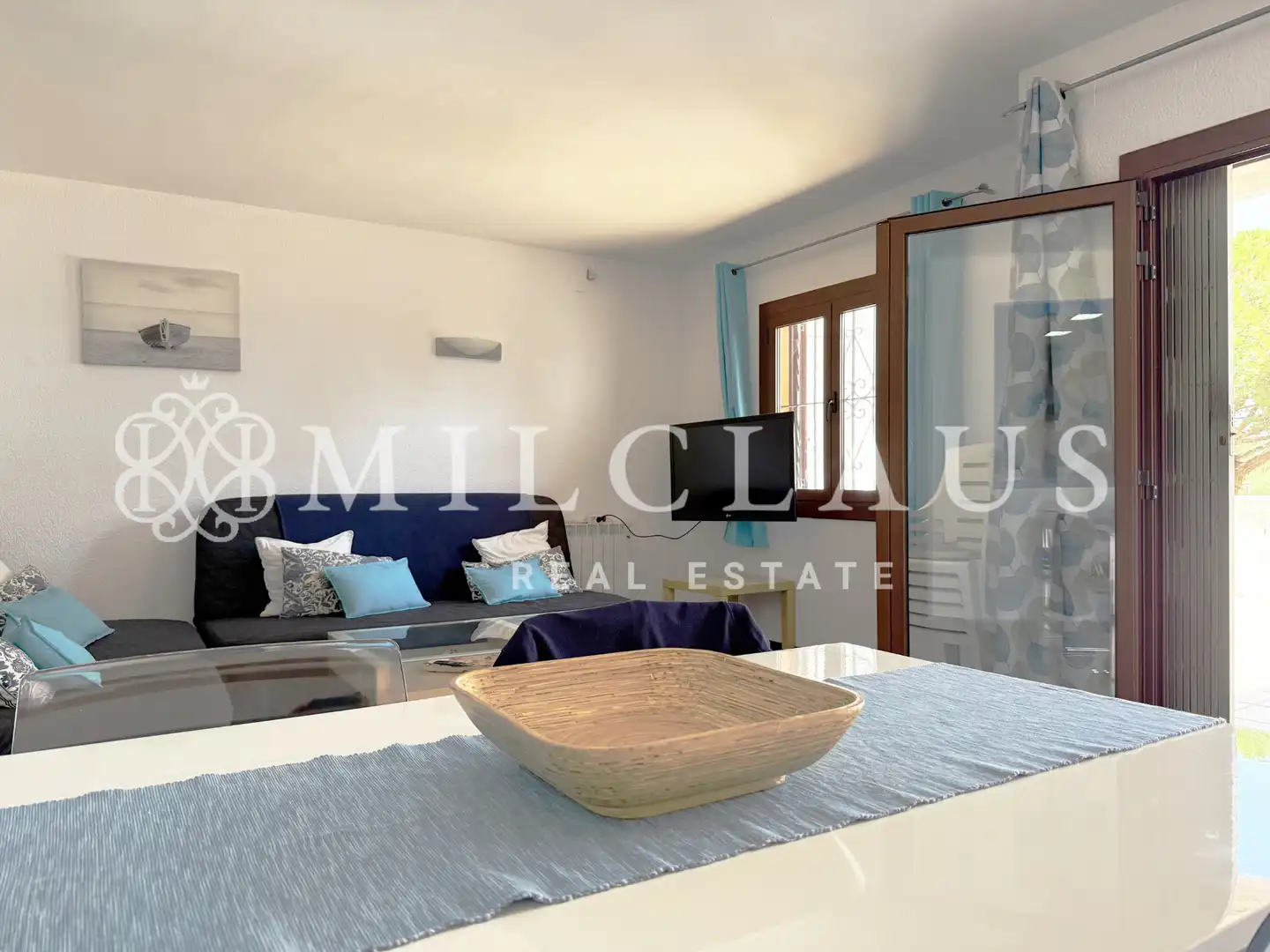 Sala d'estar de Casa adosada en venda en Calonge i Sant Antoni amb Calefacció, Parquet i Terrassa