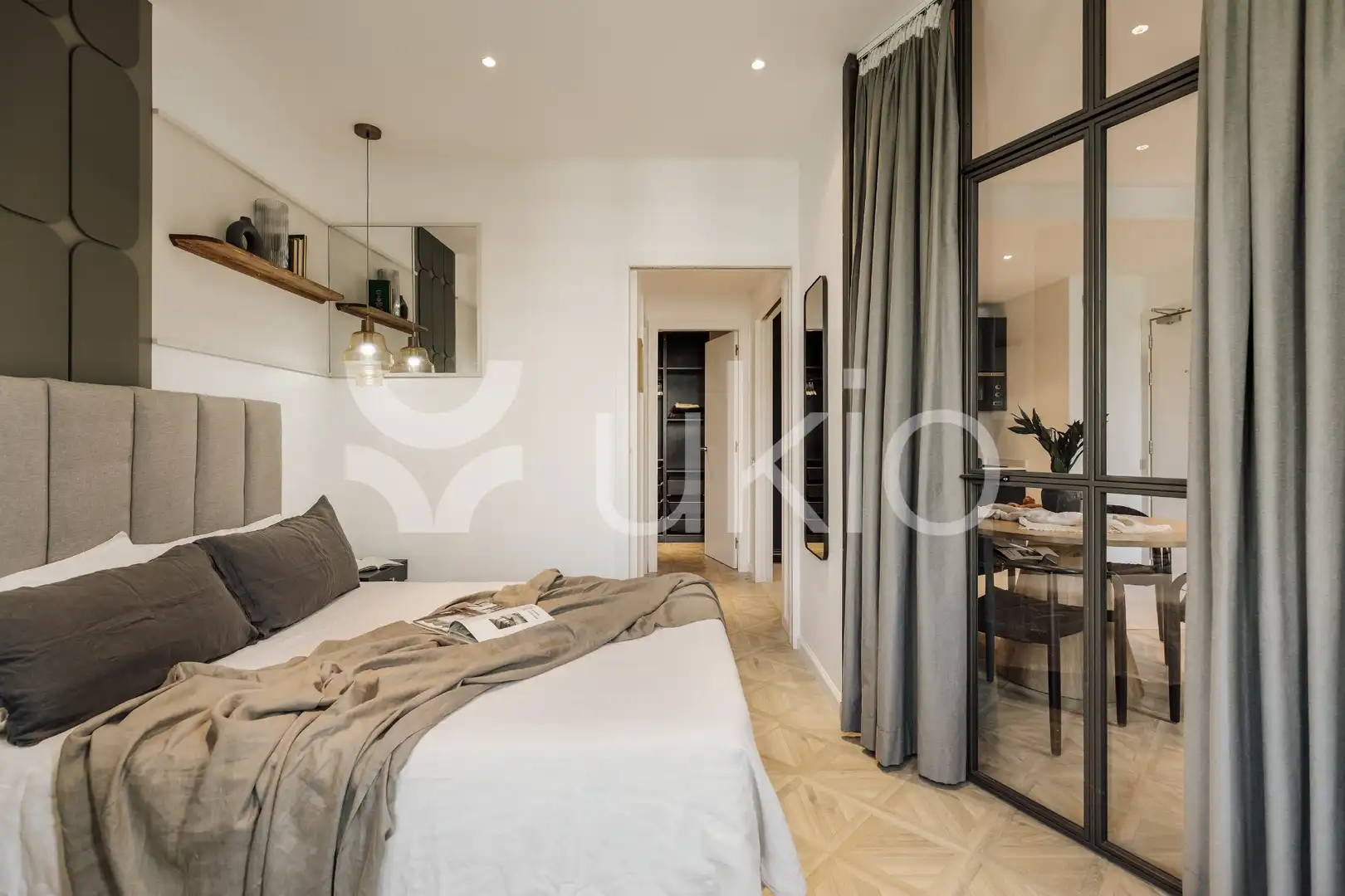 Schlafzimmer von Wohnungen zur Miete in Barcelona mit Klimaanlage, Heizung und Möbliert