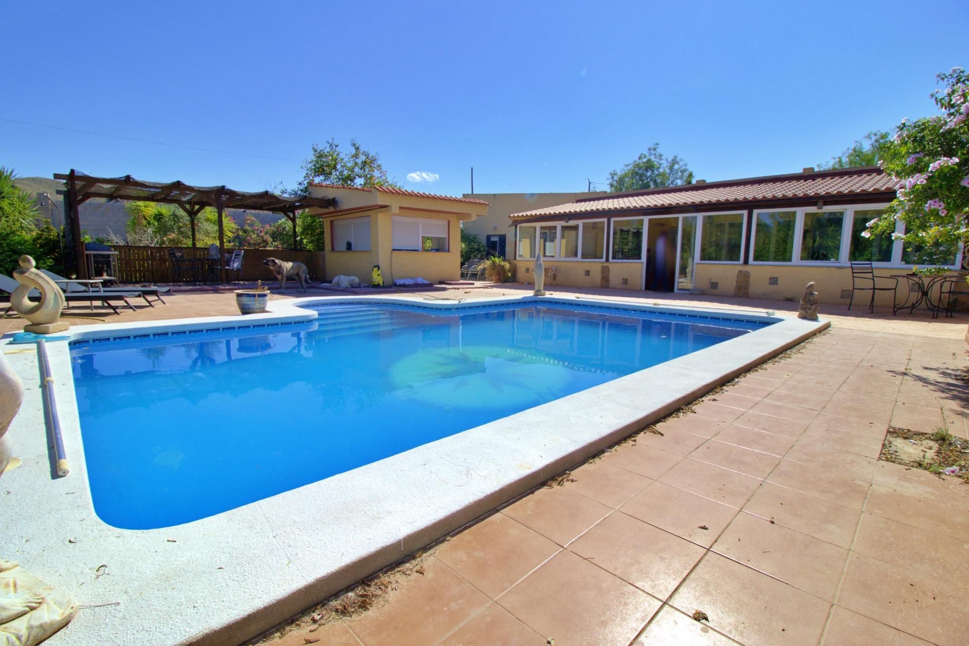 Swimming pool of House or chalet for sale in Aspe  with Air Conditioner, Heating and Terrace