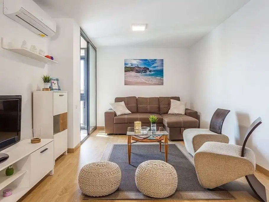 Sala de estar de Apartamento para compartir en Irun  con Aire acondicionado, Parquet y Amueblado