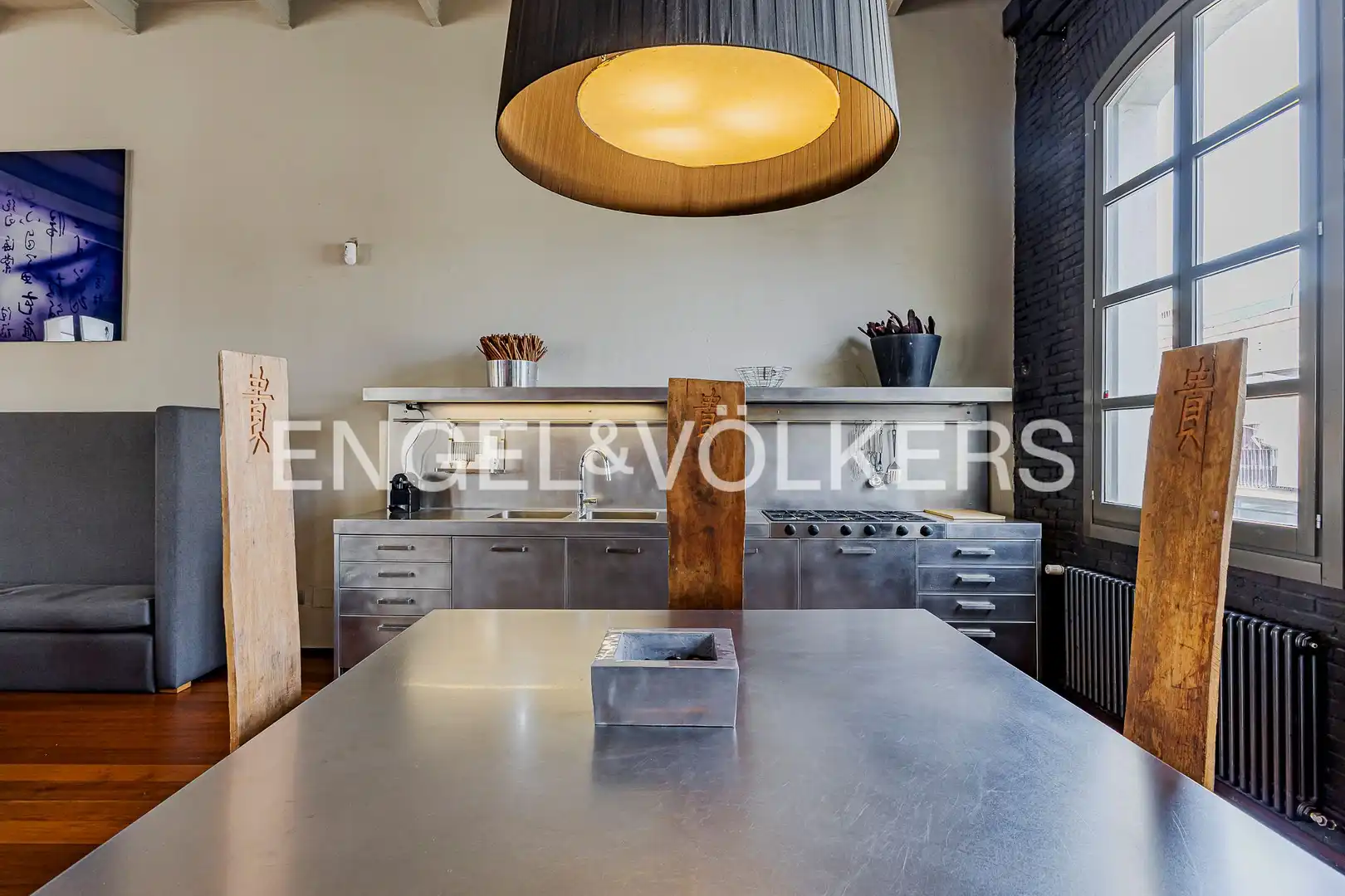 Cocina de Loft de alquiler en Barcelona con Aire acondicionado, Calefacción y Parquet