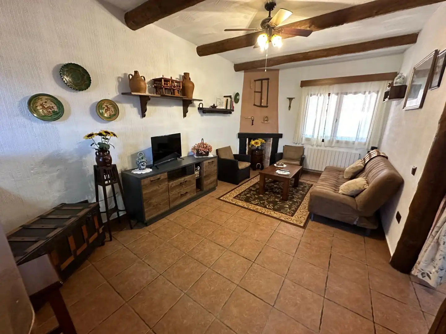 Living room of Houses for sale in Villar de Olalla  with Air Conditioner, Heating and Private garden