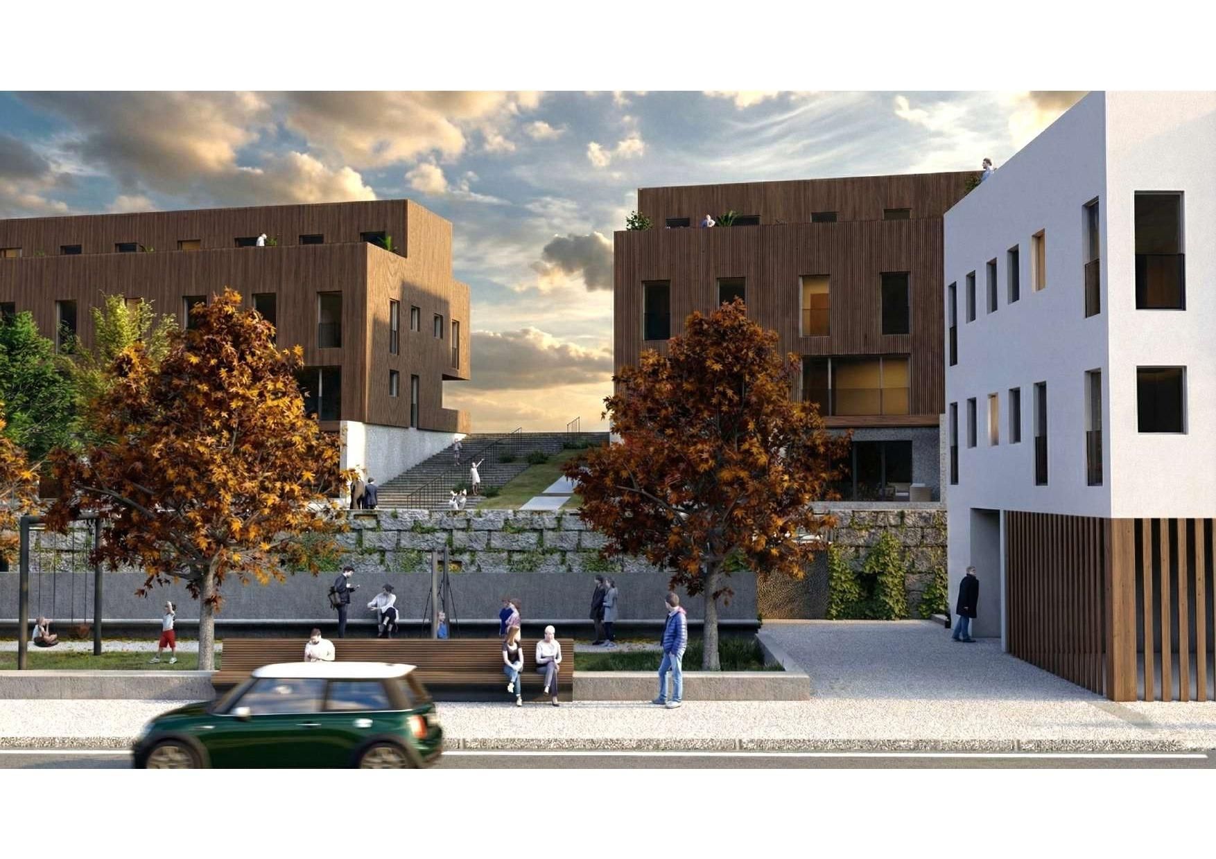 Vista exterior de Casa adosada en venda en Santiago de Compostela  amb Jardí privat i Terrassa