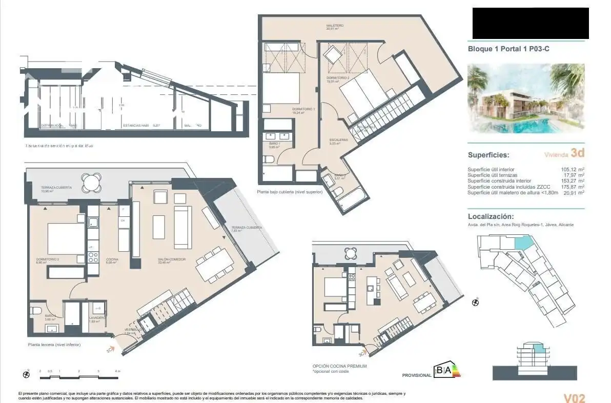 Attic for sale in Jávea / Xàbia  with Air Conditioner, Private garden and Terrace