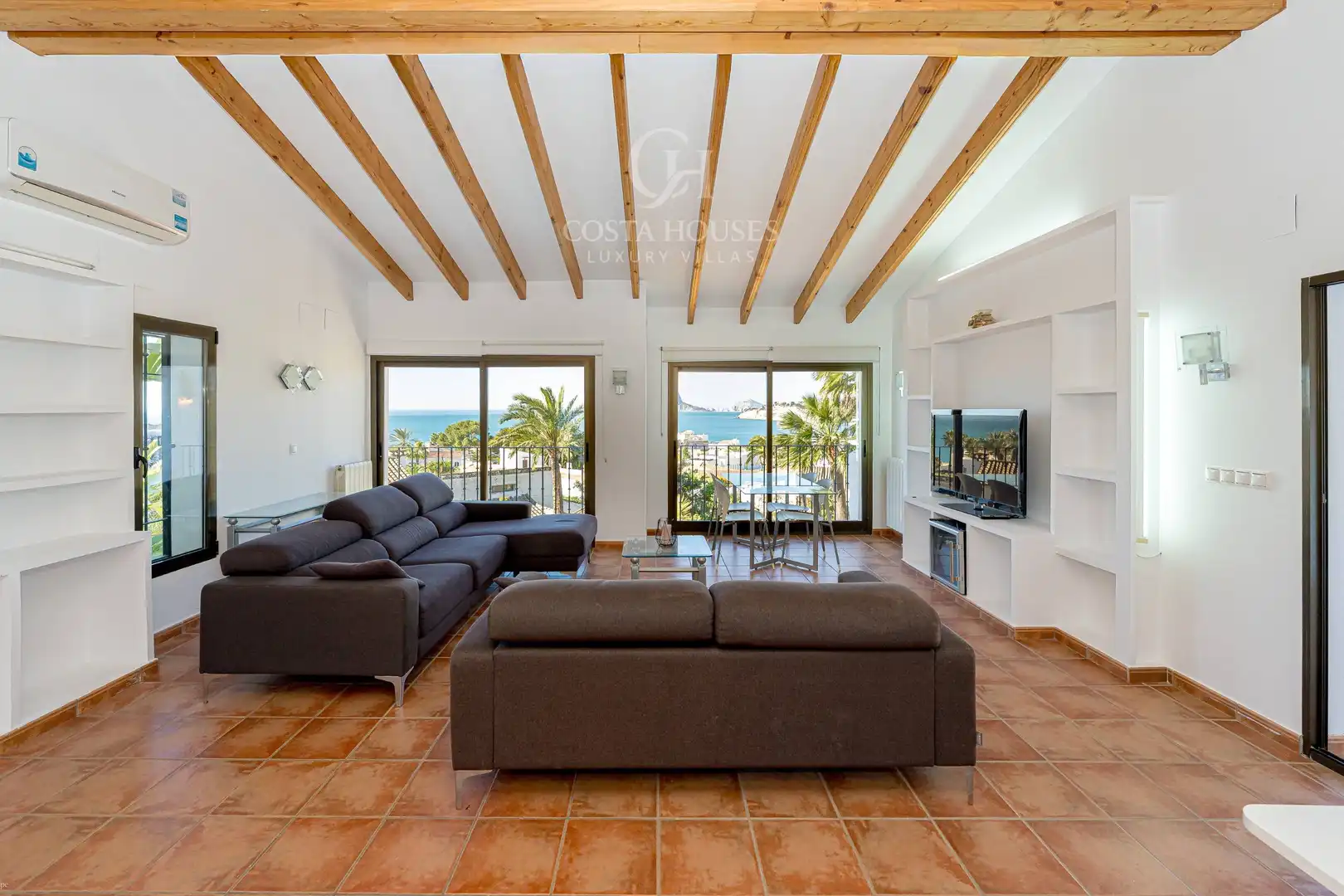 Sala de estar de Casa o chalet en venta en Moraira con Aire acondicionado, Calefacción y Jardín privado