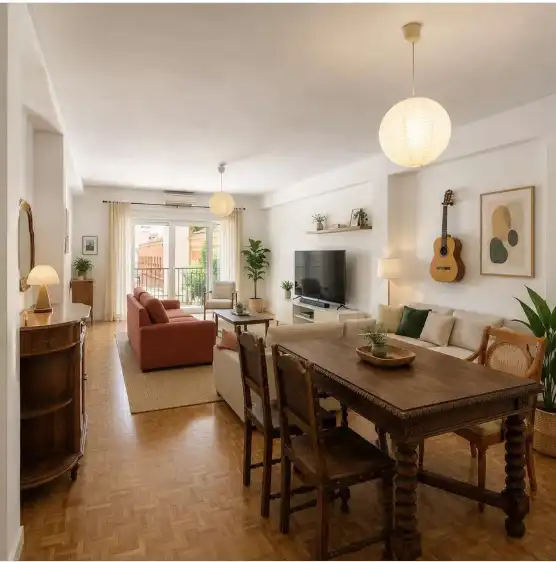 Sala d'estar de Pis en venda en Madrid amb Calefacció i Terrassa