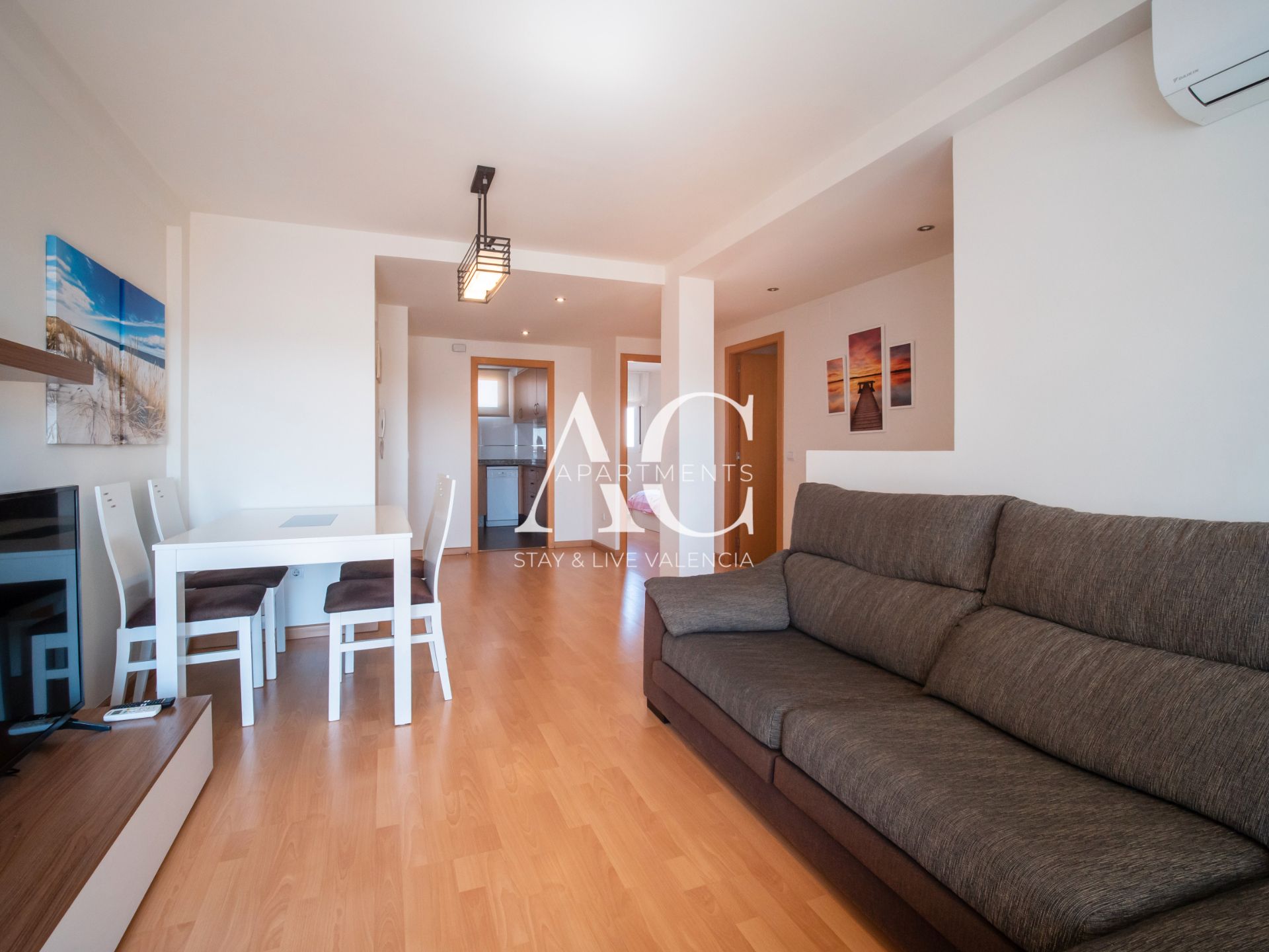 Living room of Flat to rent in  Valencia Capital  with Air Conditioner, Heating and Furnished
