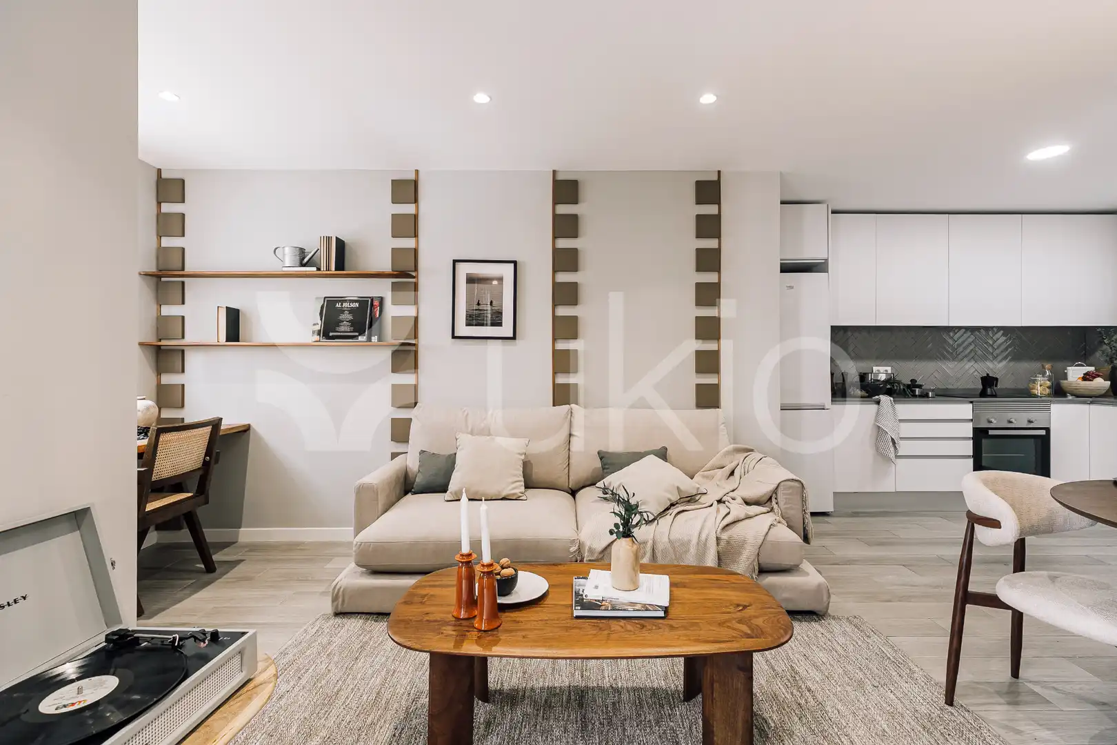 Sala de estar de Apartamento de alquiler en Barcelona con Aire acondicionado, Calefacción y Amueblado