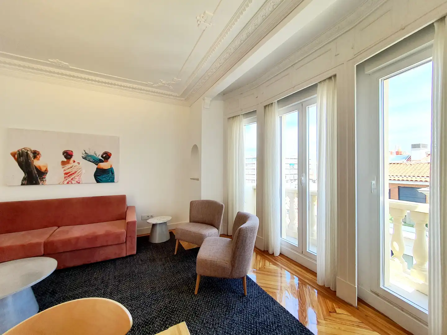 Sala de estar de Ático de alquiler en Madrid con Aire acondicionado, Calefacción y Terraza