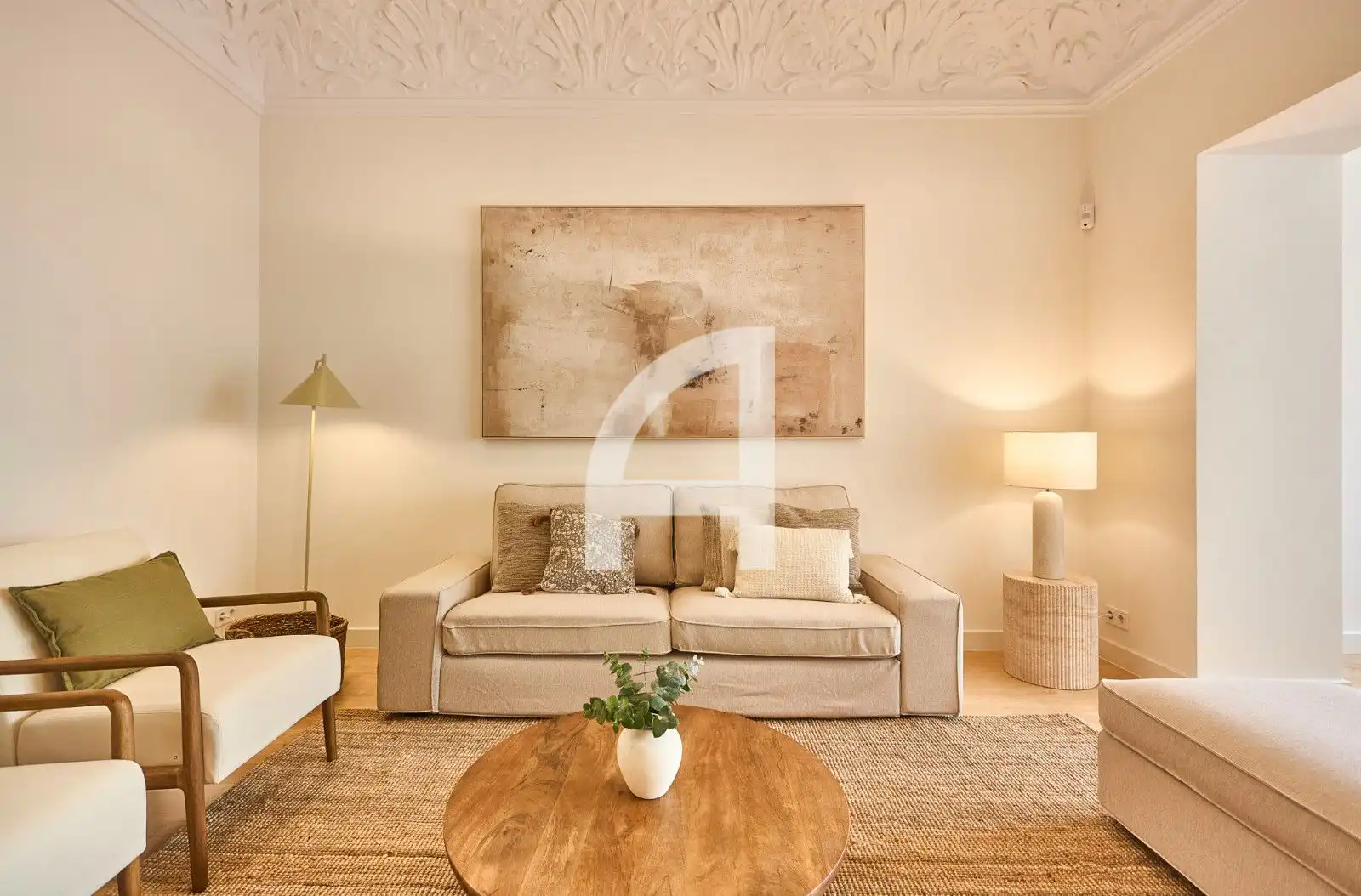 Wohnzimmer von Wohnung zur Miete in Barcelona mit Klimaanlage, Heizung und Parkett