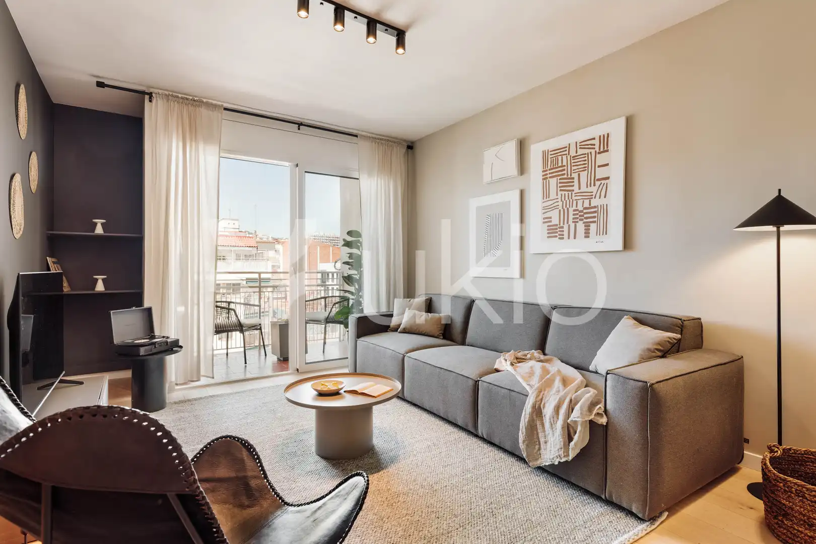 Wohnzimmer von Wohnungen zur Miete in Barcelona mit Klimaanlage, Heizung und Terrasse