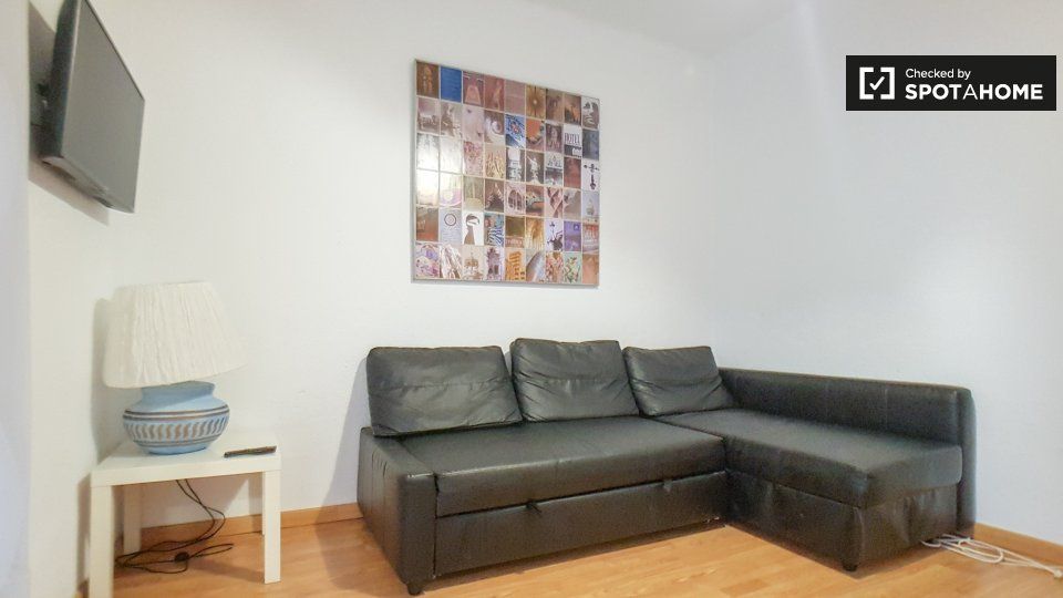 Sala d'estar de Pis de lloguer en  Barcelona Capital amb Aire condicionat, Calefacció i Moblat