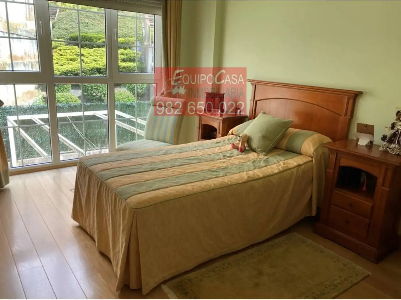 Schlafzimmer von Einfamilien-Reihenhaus zum Verkauf in Lugo mit Heizung, Privatgarten und Parkett