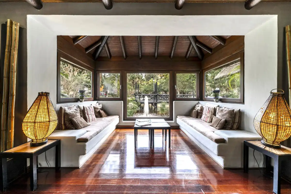 Living room of Houses for sale in Estepona  with Air Conditioner, Private garden and Terrace