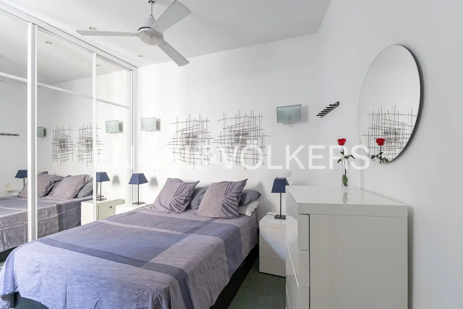 Schlafzimmer von Wohnung zur Miete in Madrid mit Klimaanlage, Heizung und Möbliert