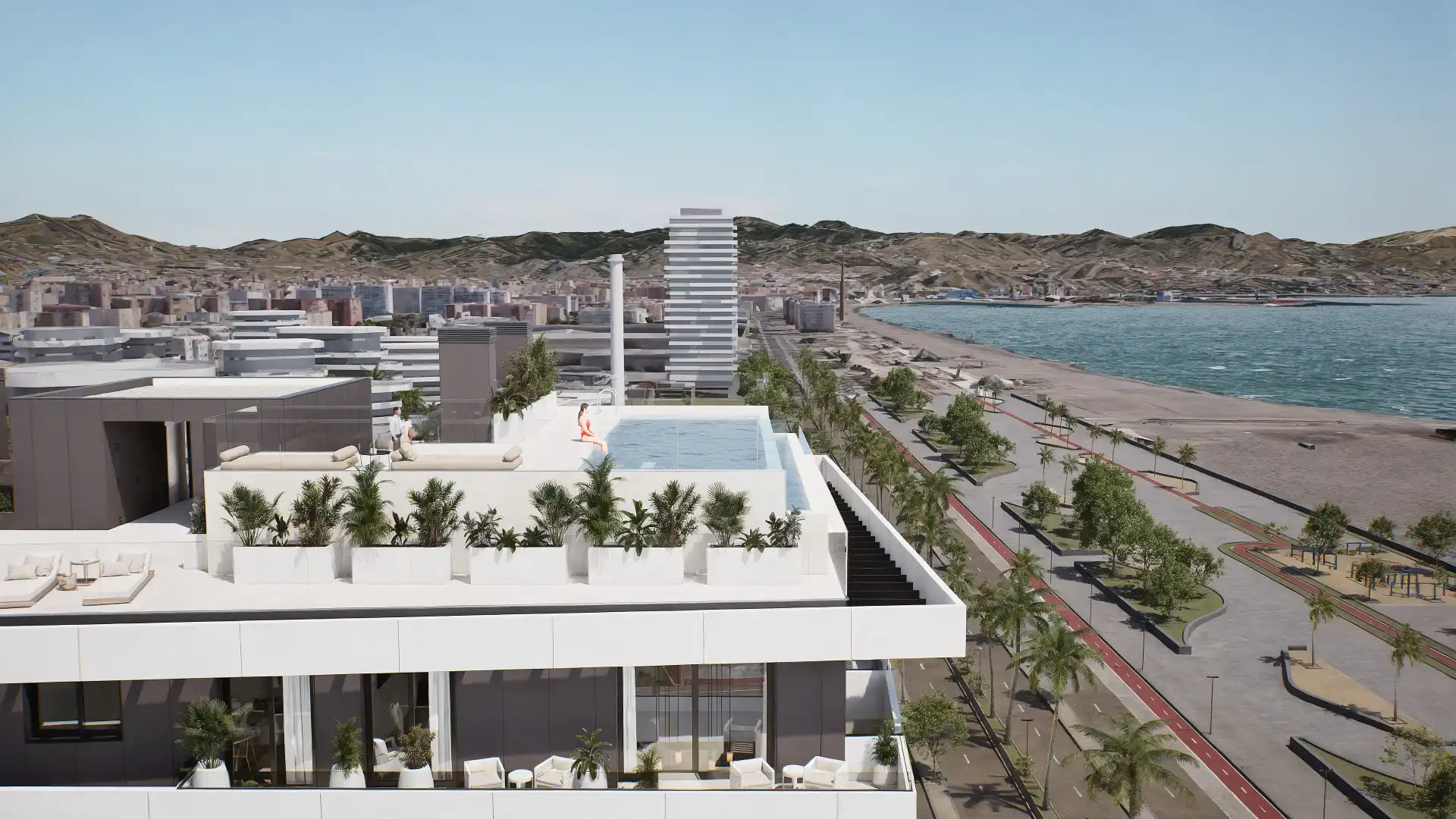 Außenansicht von Dachboden zum Verkauf in Málaga mit Klimaanlage, Terrasse und Schwimmbad