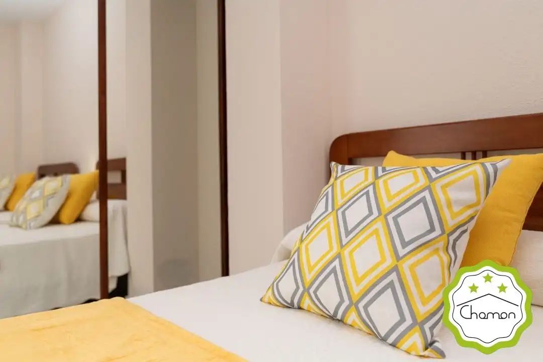 Schlafzimmer von Wohnung zur Miete in Noja mit Heizung, Privatgarten und Terrasse