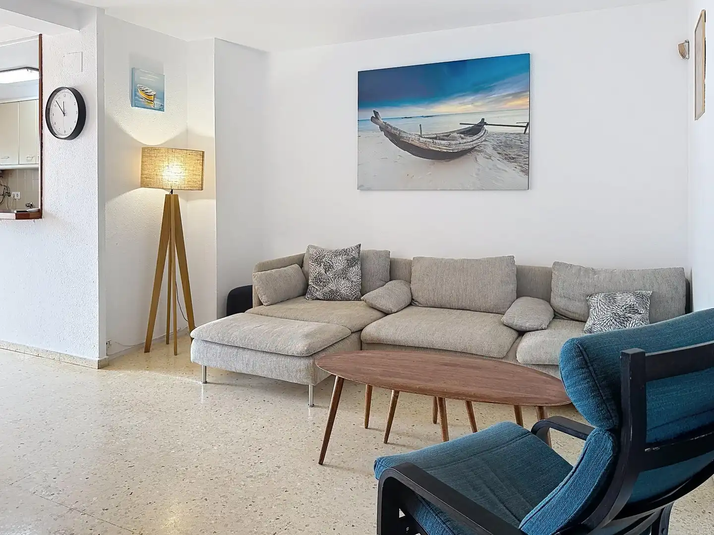 Wohnzimmer von Wohnung zur Miete in Alboraya mit Klimaanlage, Heizung und Terrasse