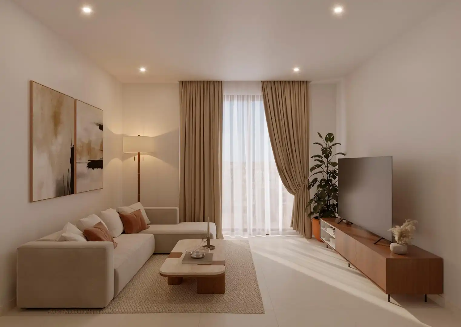 Sala de estar de Apartamento en venta en Santa Pola con Terraza y Piscina comunitaria