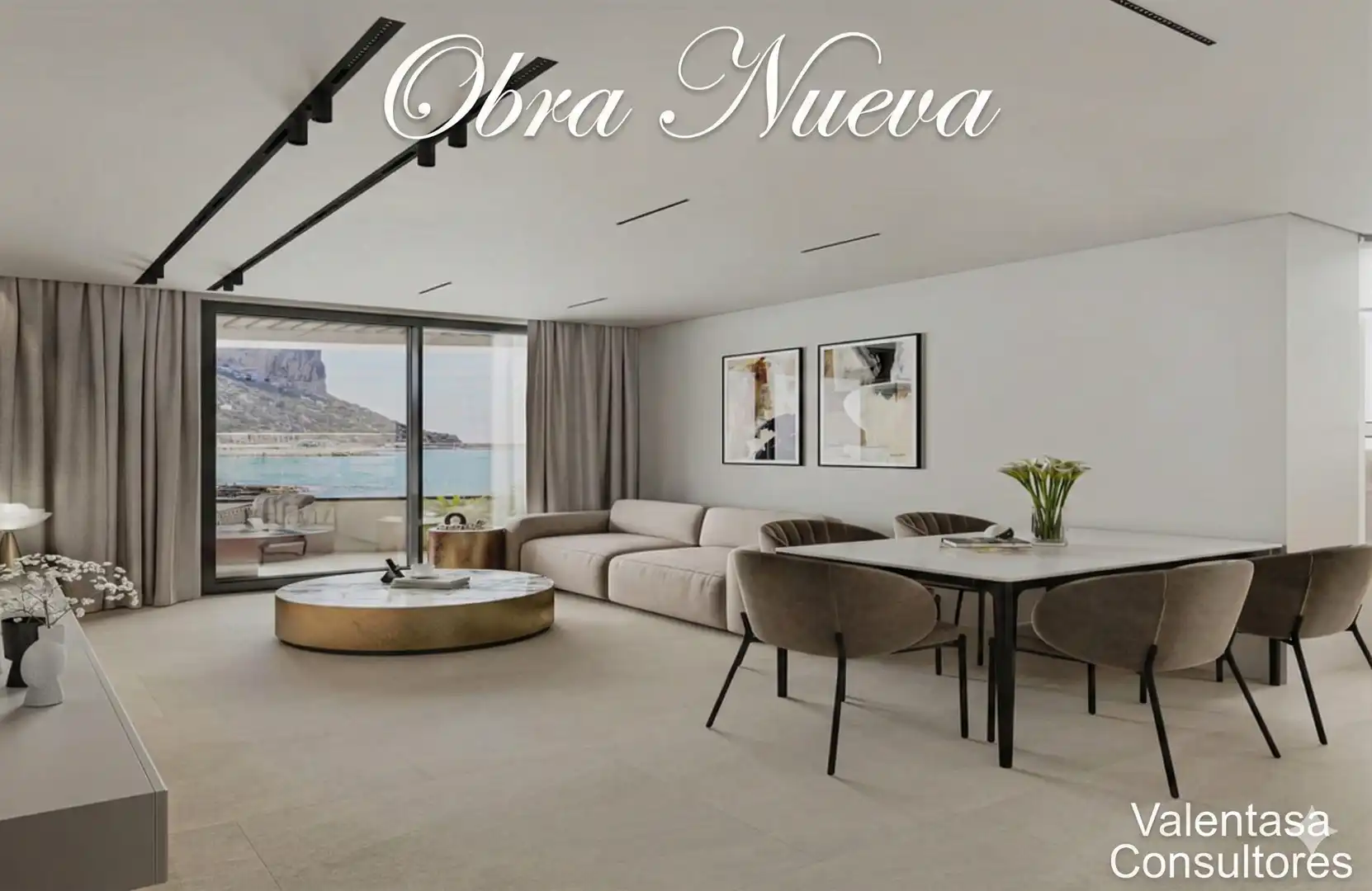 Sala d'estar de Apartament en venda en Calpe / Calp amb Aire condicionat, Terrassa i Traster