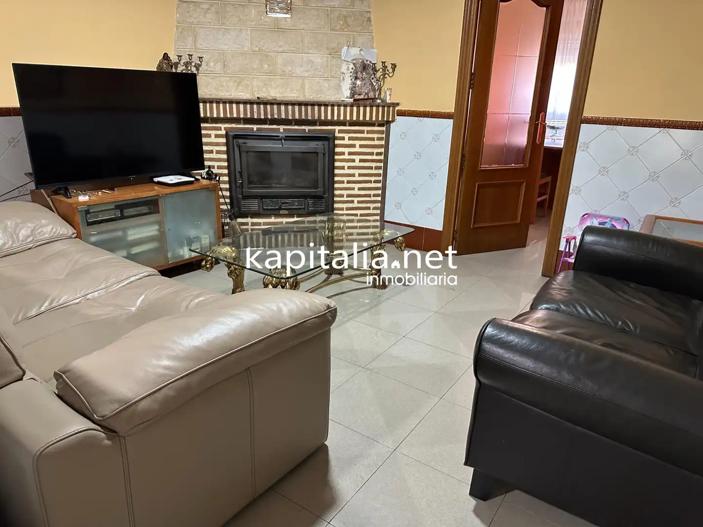 Sala de estar de Casa adosada en venta en Benissuera con Jardín privado, Terraza y Trastero