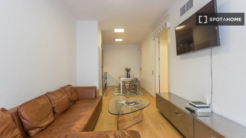 Living room of Flat to rent in  Barcelona Capital  with Air Conditioner, Heating and Furnished