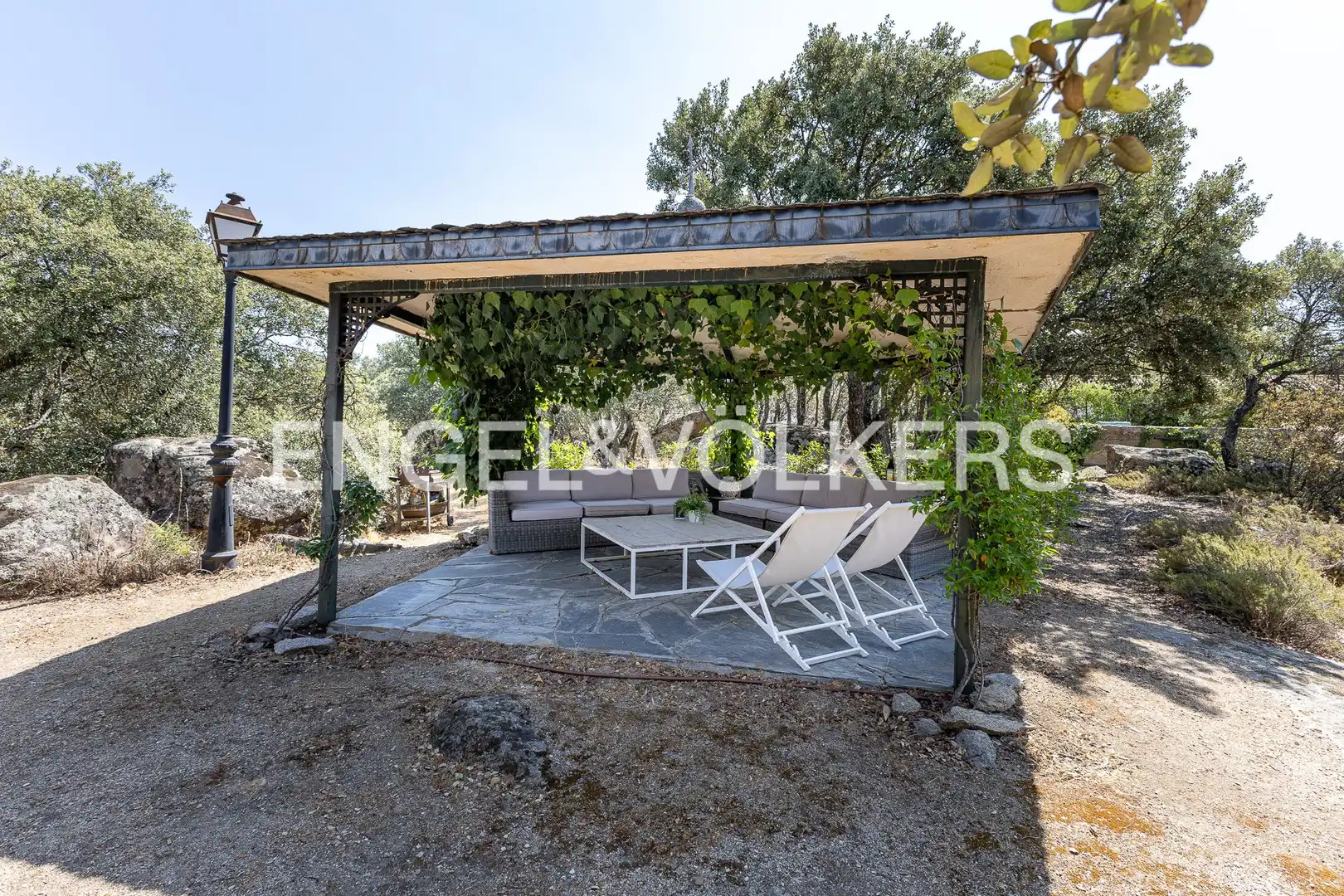Terrasse von Country house zur Miete in Alpedrete mit Klimaanlage, Heizung und Privatgarten