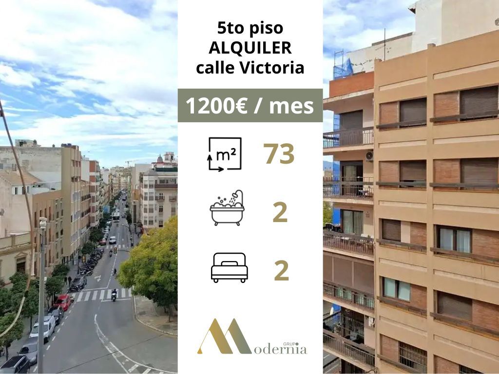 Vista exterior de Piso de alquiler en Málaga Capital con Aire acondicionado, Terraza y Amueblado