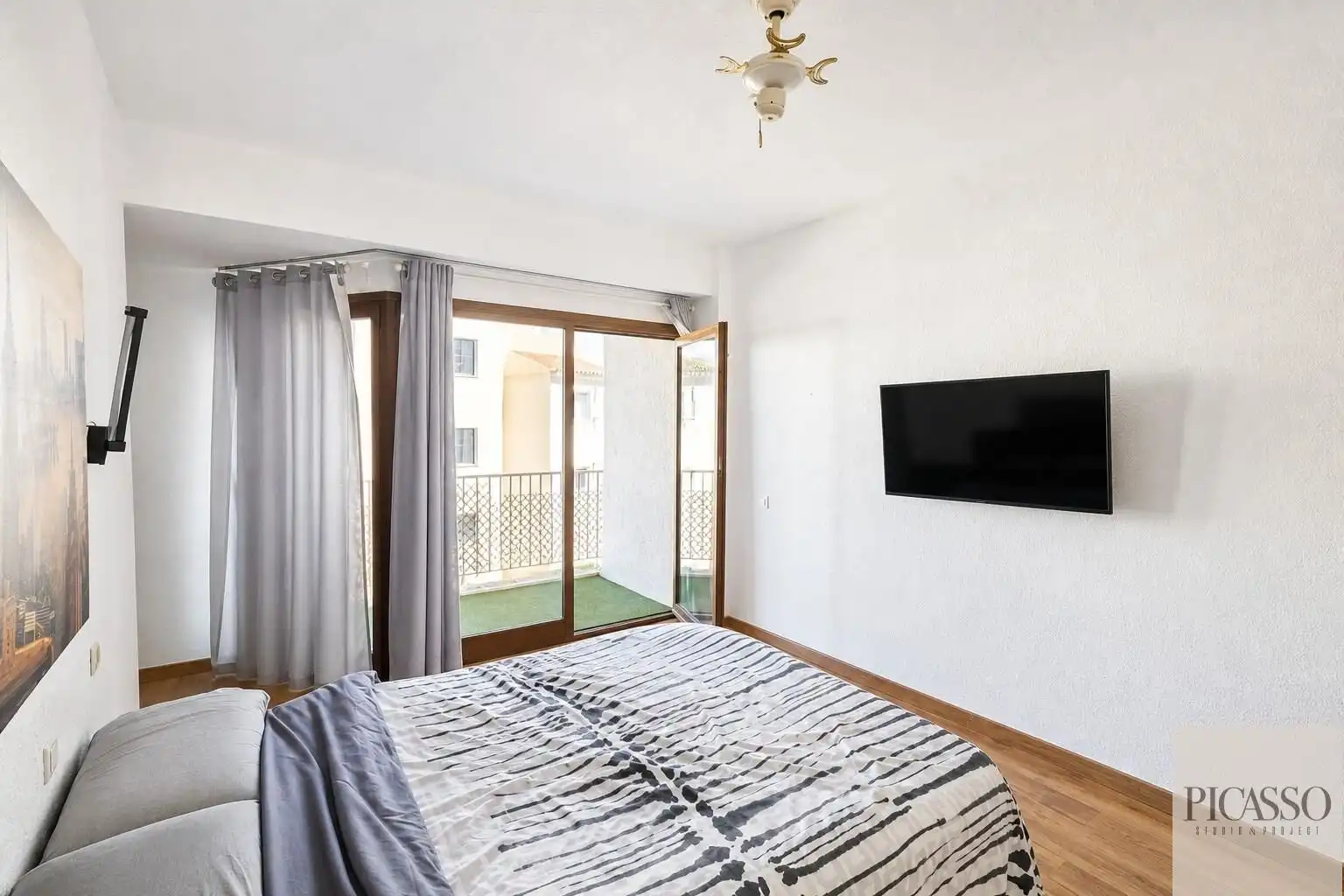 Schlafzimmer von Wohnung zum Verkauf in Torremolinos mit Klimaanlage, Heizung und Privatgarten