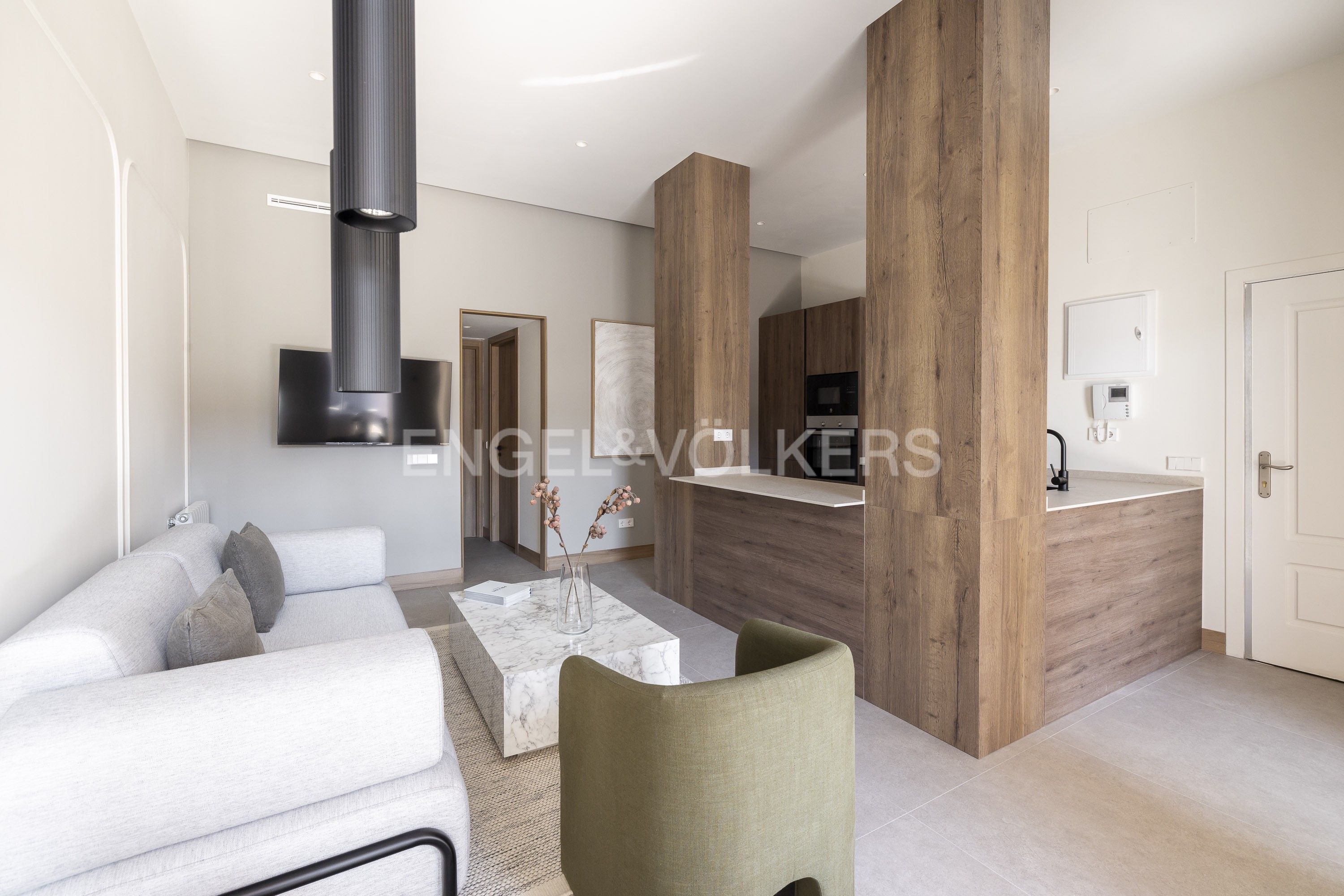 Sala d'estar de Apartament en venda en  Madrid Capital amb Aire condicionat, Calefacció i Terrassa