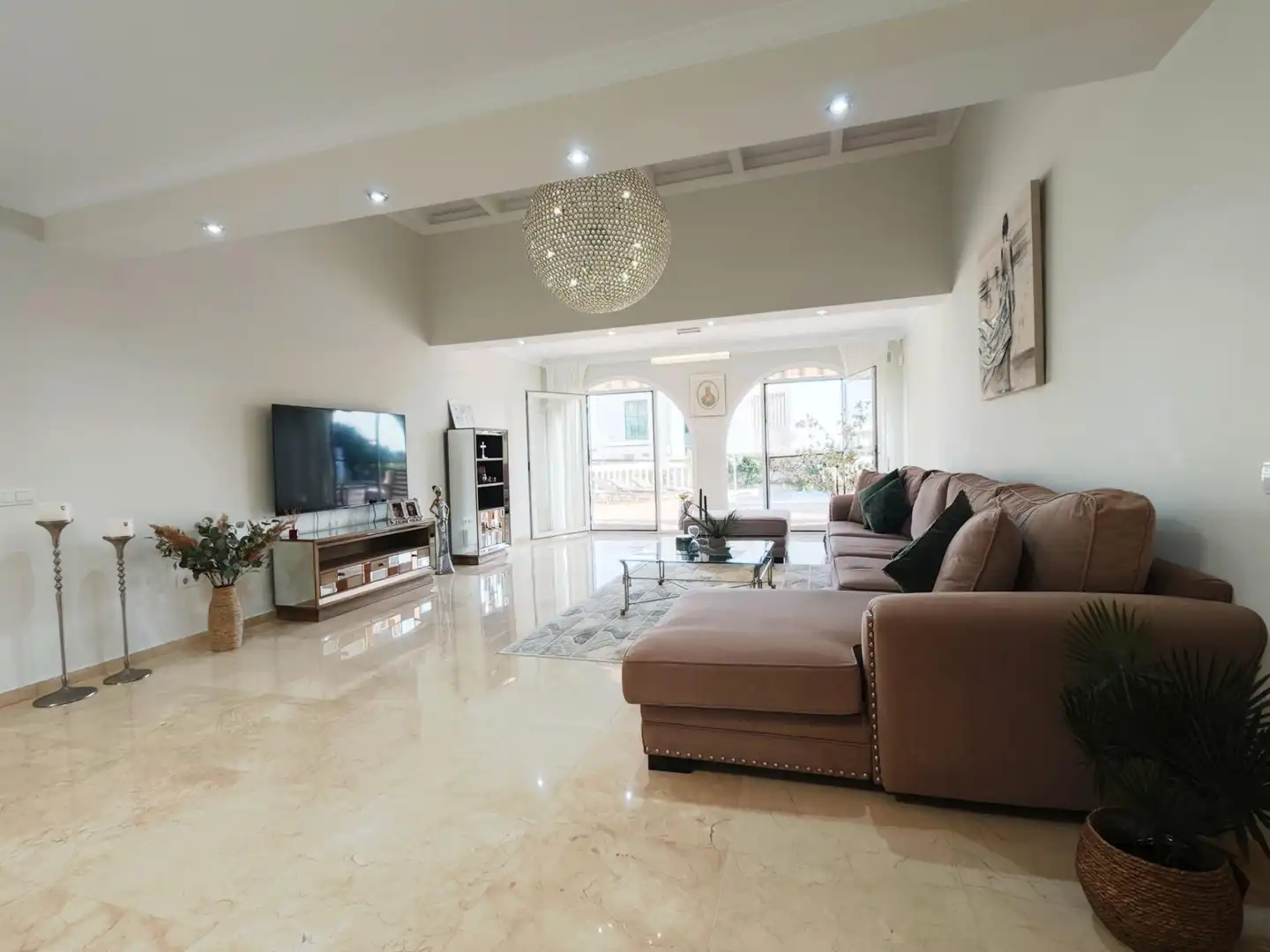 Sala d'estar de Casa o xalet de lloguer en Mijas amb Aire condicionat, Calefacció i Jardí privat