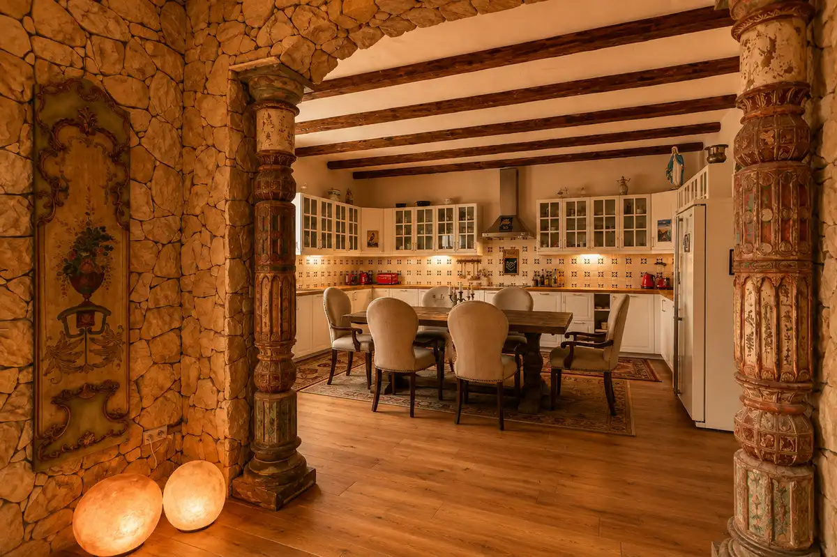 Dining room of Houses for rent in Santa Eulària des Riu  with Air Conditioner, Heating and Private garden
