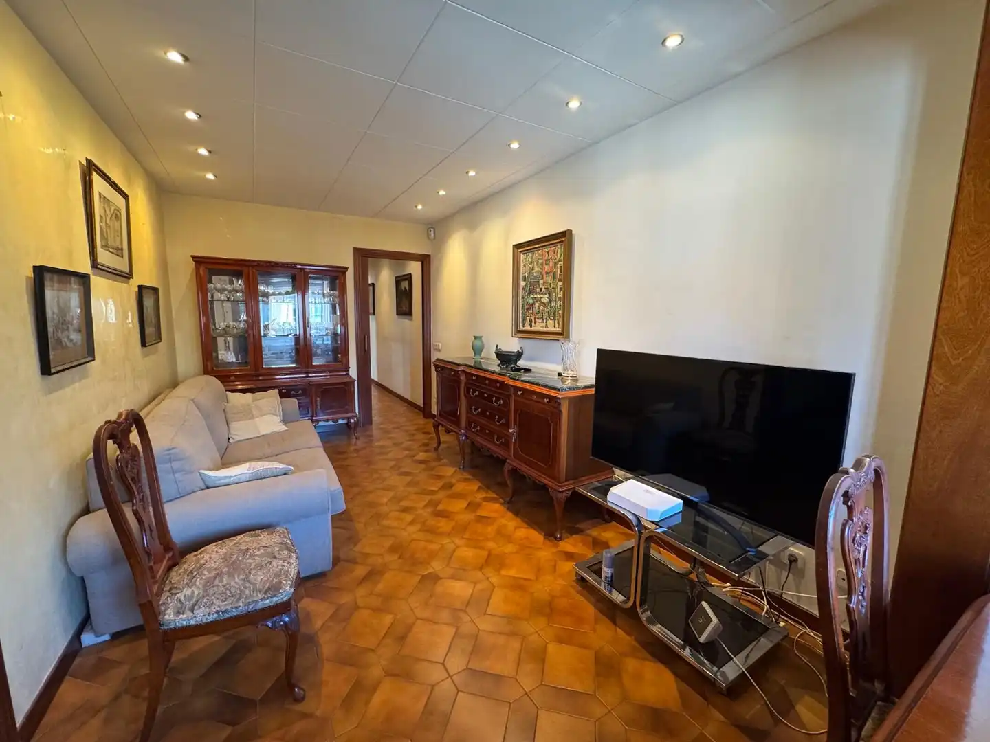 Sala de estar de Piso en venta en Barcelona con Parquet, Amueblado y Horno
